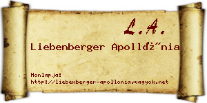 Liebenberger Apollónia névjegykártya